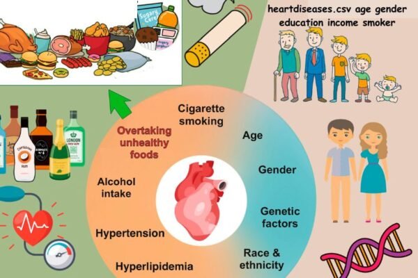 heartdiseases.csv age gender education income smoker