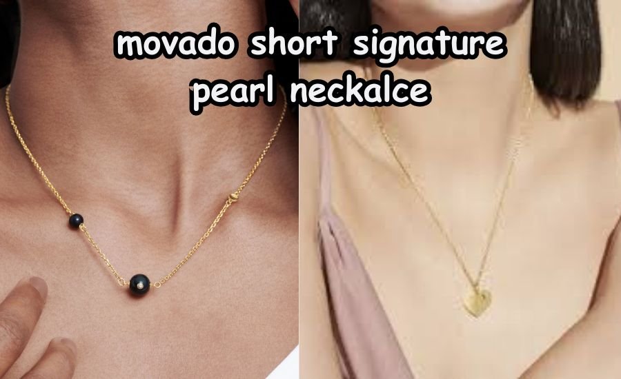 movado short signature pearl neckalce