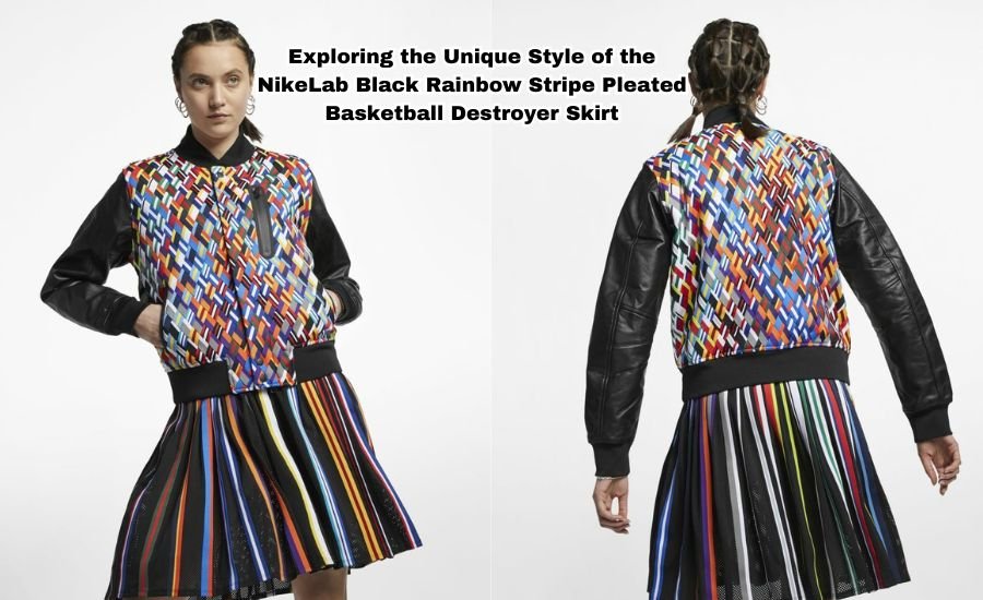 nikelab black rainbow stripe pleated basketball destroyer skirt