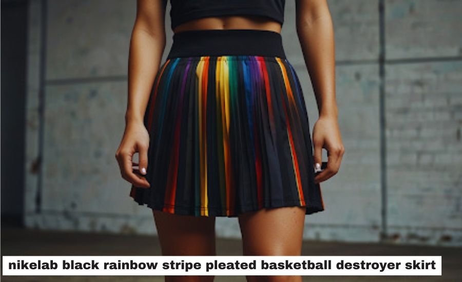 nikelab black rainbow stripe pleated basketball destroyer skirt