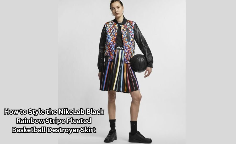 nikelab black rainbow stripe pleated basketball destroyer skirt