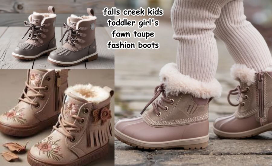 falls creek kids toddler girl's fawn taupe fashion boots