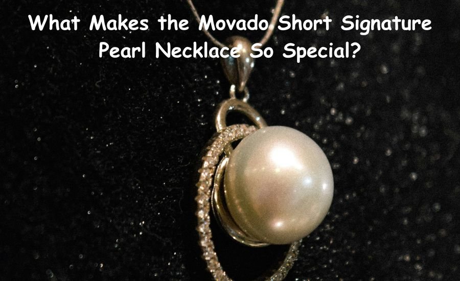 movado short signature pearl neckalce