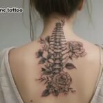 flower spine tattoo