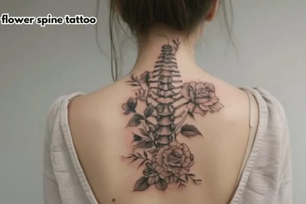 flower spine tattoo