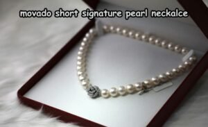 movado short signature pearl neckalce