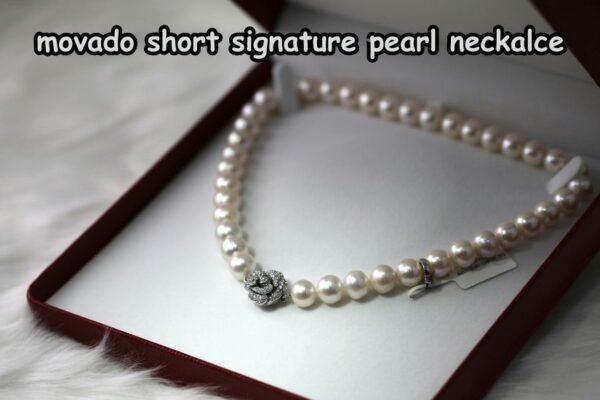 movado short signature pearl neckalce